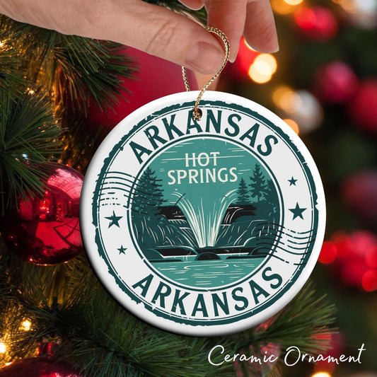 Arkansas State Christmas Ornament - Personalized Ceramic 66-AR