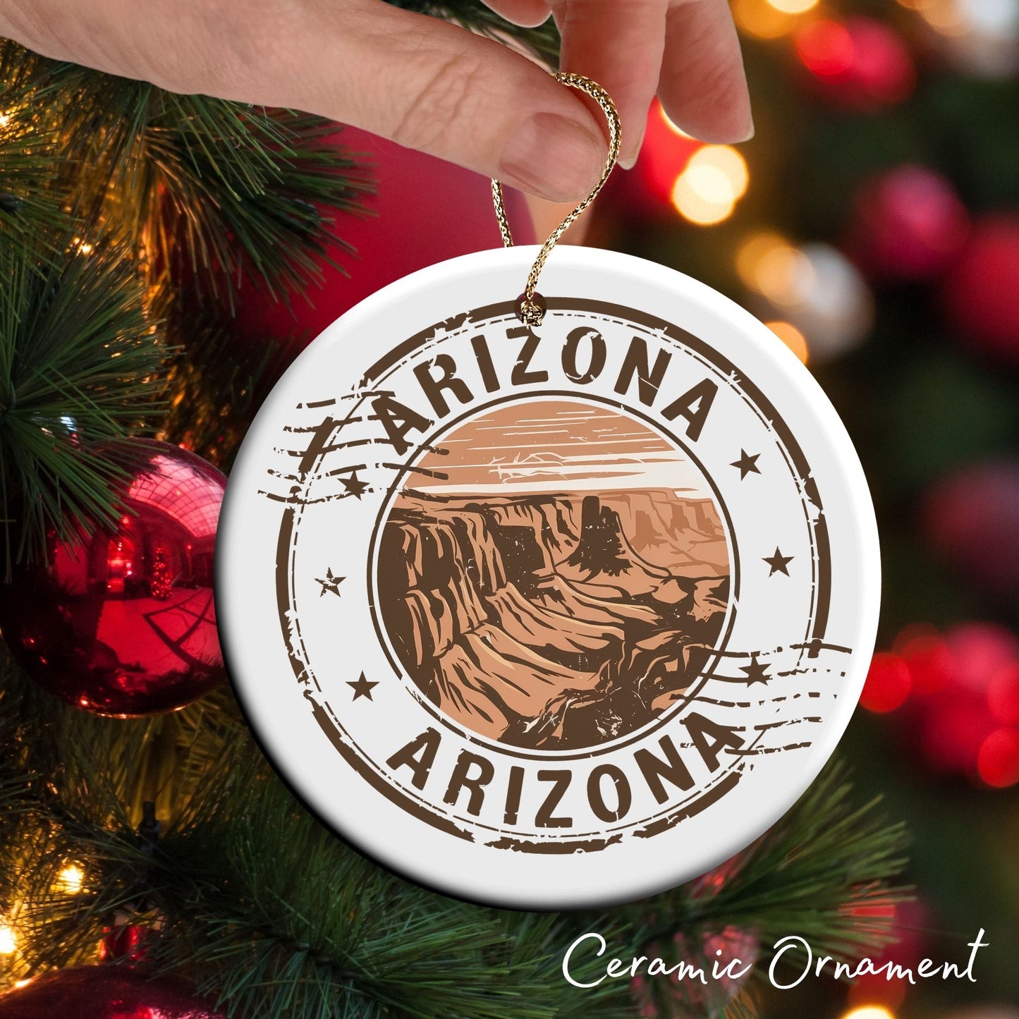 Arizona State Christmas Ornament - Personalized Ceramic 66-AZ