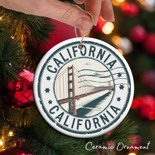 California State Christmas Ornament - Personalized Ceramic 66-CA