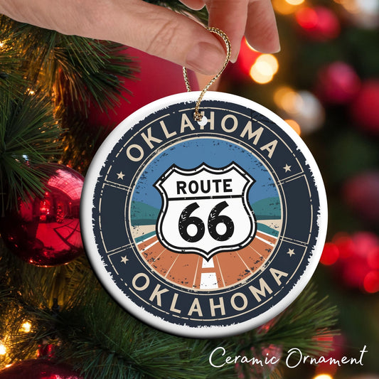 Oklahoma State Christmas Ornament - Personalized Ceramic 66-OK