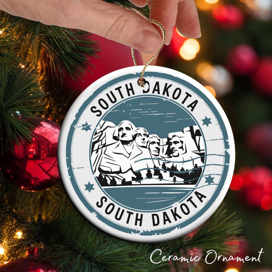 South Dakota State Christmas Ornament - Personalized Ceramic 66-SD