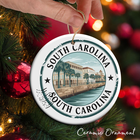 South Carolina State Christmas Ornament - Personalized Ceramic 66-SC