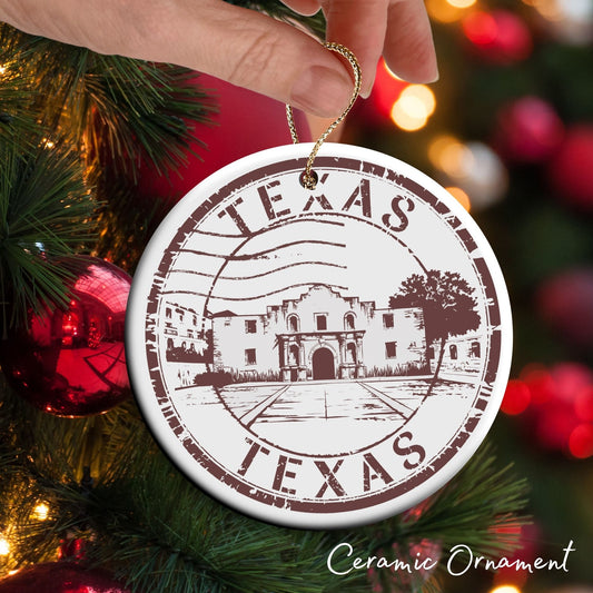 Texas State Christmas Ornament - Personalized Ceramic 66-TX