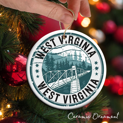 Personalized United States State of West Virginia Ceramic Ornament 66-WV