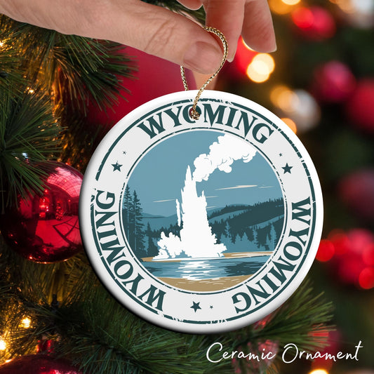 Personalized United States State of Wyoming Ceramic Ornament 66-WY