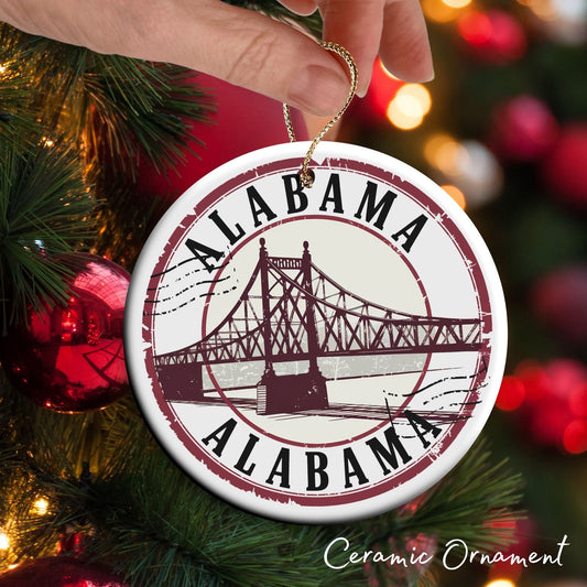 Alabama State Christmas Ornament - Personalized Ceramic 66-AL