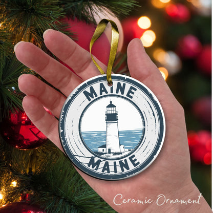 Maine State Christmas Ornament - Personalized Ceramic 66-ME