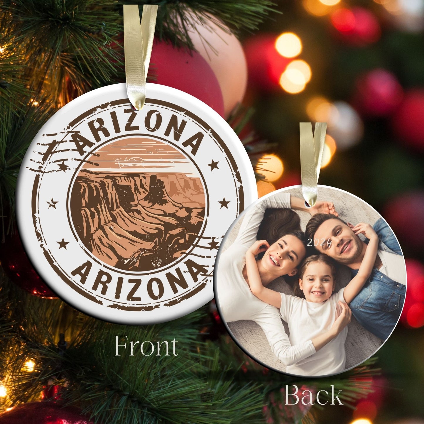 Arizona State Christmas Ornament - Personalized Ceramic 66-AZ