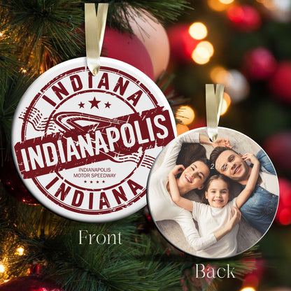 Indiana State Christmas Ornament - Personalized Ceramic 66-IN