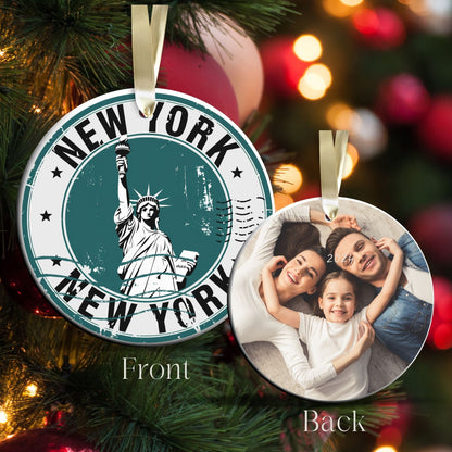 New York State Christmas Ornament - Personalized Ceramic 66-NY