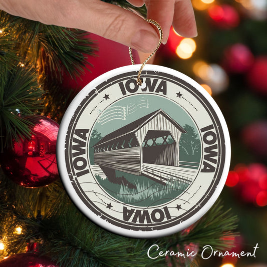 Iowa State Christmas Ornament - Personalized Ceramic 66-IA