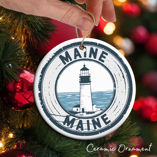 Maine State Christmas Ornament - Personalized Ceramic 66-ME