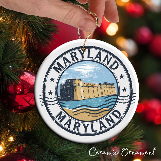 Maryland State Christmas Ornament - Personalized Ceramic 66-MD