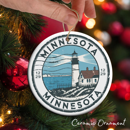 Minnesota State Christmas Ornament - Personalized Ceramic 66-MN