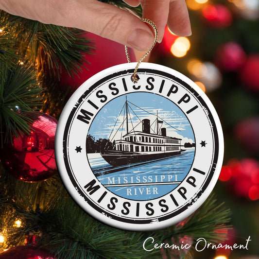 Mississippi State Christmas Ornament - Personalized Ceramic 66-MS