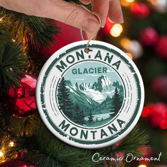 Montana State Christmas Ornament - Personalized Ceramic 66-MT