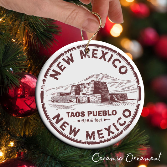 New Mexico State Christmas Ornament - Personalized Ceramic 66-NM