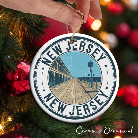 New Jersey State Christmas Ornament - Personalized Ceramic 66-NJ