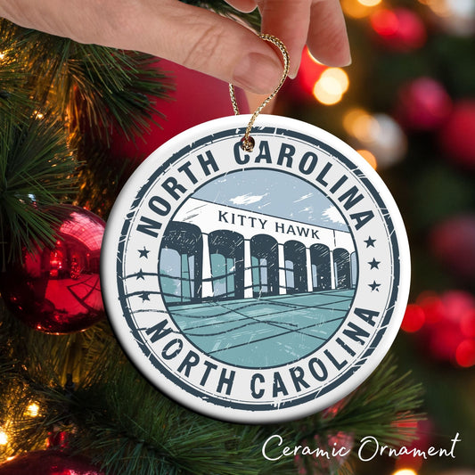 North Carolina State Christmas Ornament - Personalized Ceramic 66-NC