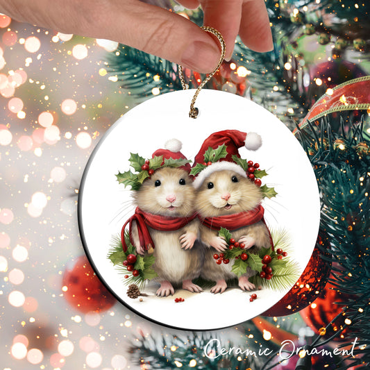 Watercolor Mice Ceramic Ornament Set 29-03