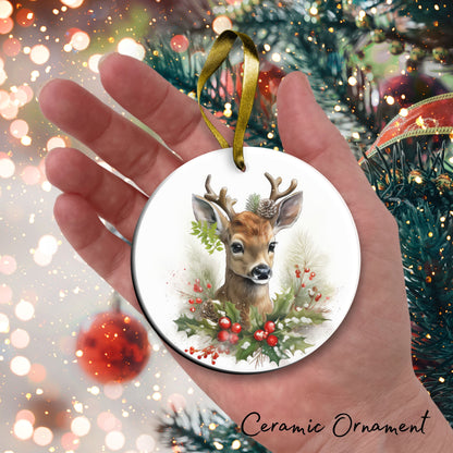 Watercolor Deer Ceramic Ornament Set 29-08