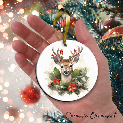 Watercolor Deer Ceramic Ornament Set 29-19