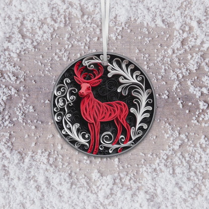 Red 3D Christmas Ceramic Ornament 06-06