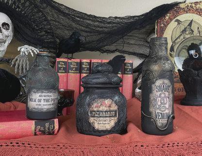 Handmade Halloween Potion Bottles Set 1