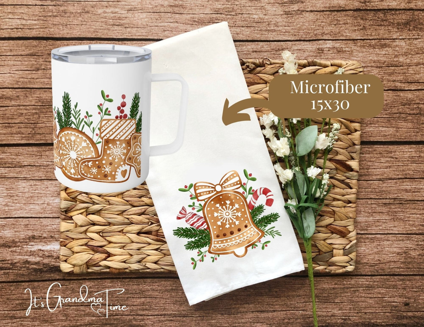 Gingerbread Cookies for Christmas Mug and Mug Rug